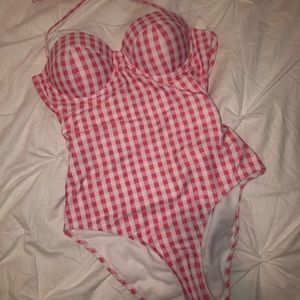 Pink Gingham Swimsuit